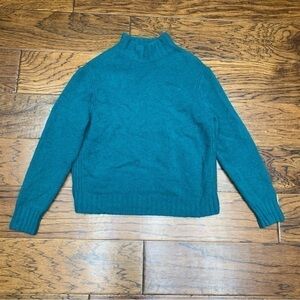 J crew womens hunter green mockneck sweater in supersoft yarn
